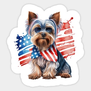 4th of July Yorkshire Terrier #4 Sticker